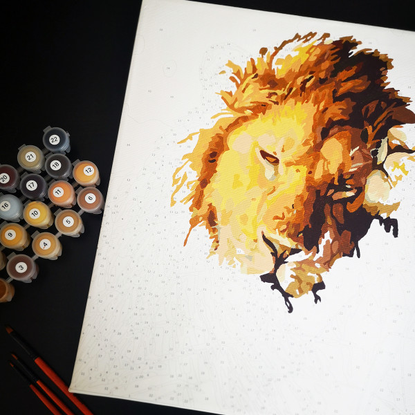 Malowanie po numerach "Lions" (40x50cm)