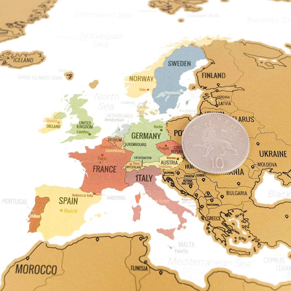 Mapa zdrapka z flagami EnnoVatti, Biały (84х58 cm)