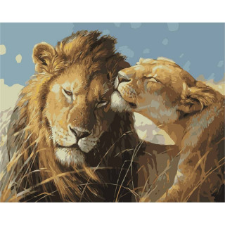 Malowanie po numerach "Lions" (40x50cm)