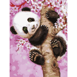 Malowanie po numerach "Ciężka panda" (30x40cm)