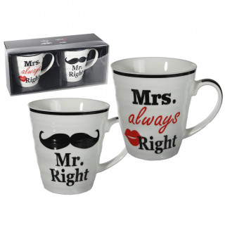 Komplet kubków „Mr. Right & Mrs Always Right"