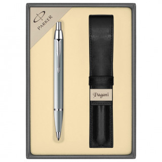 Długopis PARKER „IM Silver” w etui i pudełku prezentowym