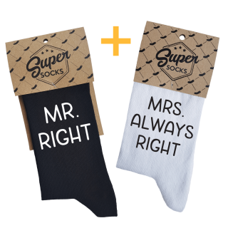 Komplet skarpet dla par "Mr. Right & Mrs. Always Right"