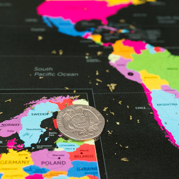 Zdrapka mapa świata z 7 cudami świata EnnoVatti, A3