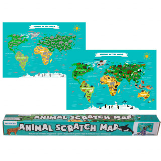 Mapa zdrapka „Zwierzęta świata”