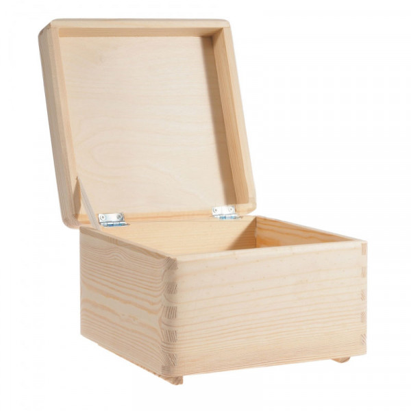 Drewniane pudełko na chrzest z metrykami (30x30cm)