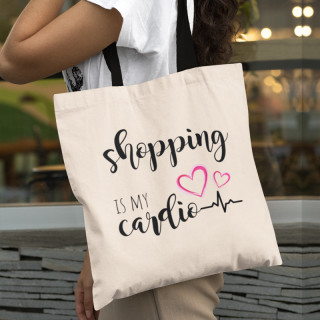 Materiałowa torba "Shopping is my cardio"