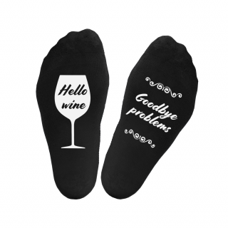 Skarpety „Hello wine - Goodbye problems”