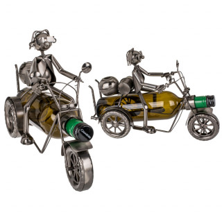 Metalowy stojak na butelkę „Trzykołowy motocykl”