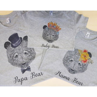 Komplet koszulek dla rodziny "Bear Family"