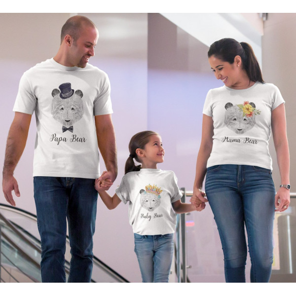 Komplet koszulek dla rodziny "Bear Family"