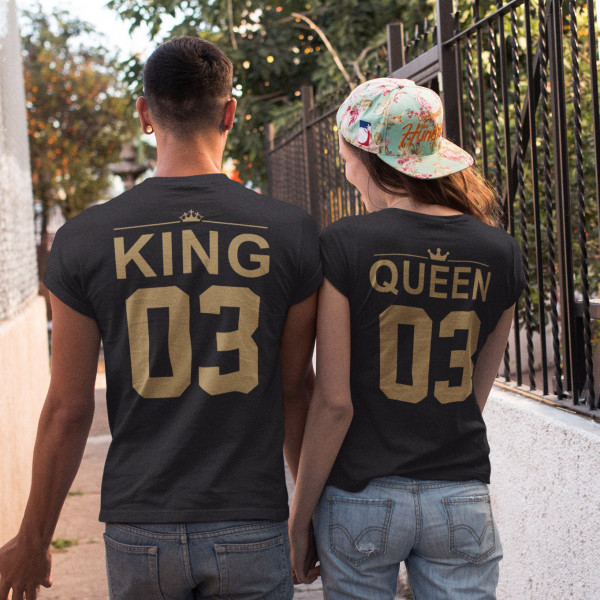 Komplet koszulek "King & Queen" z liczbami na plecach
