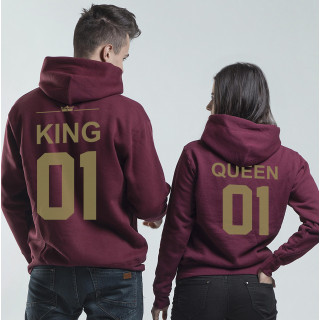 Komplet bluz dla par „King & Queen” z wybranym numerem