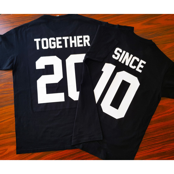 Komplet koszulek "Together Since" z wybranym rokiem