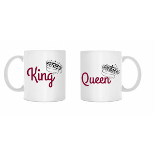 Komplet kubków dla pary "King & Queen"