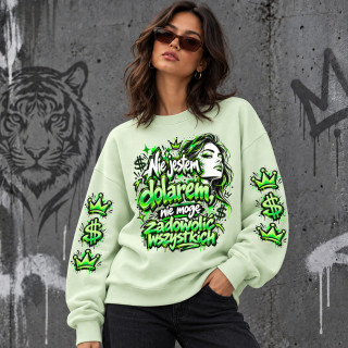 Unisexowa bluza w pastelowych kolorach "Nie jestem dolarem, nie mogę zadowolić wszystkich" Unisexowa bluza w pastelowych kolorach "Nie jestem dolarem, nie mogę zadowolić wszystkich"