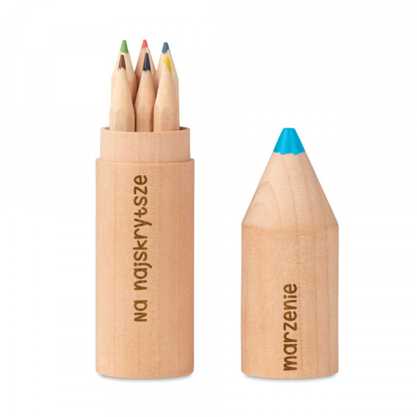 Zestaw 6 ołówków w drewnianym pudełku „Na najskrytsze marzenie”