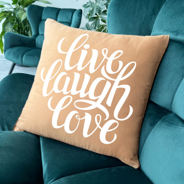 Poduszka dekoracyjna „Live, Laugh, Love”