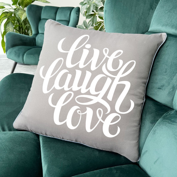 Poduszka dekoracyjna „Live, Laugh, Love”
