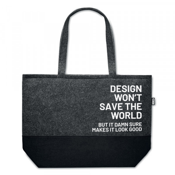 Torba na zakupy z włókna ekologicznego "Design won't save the world"