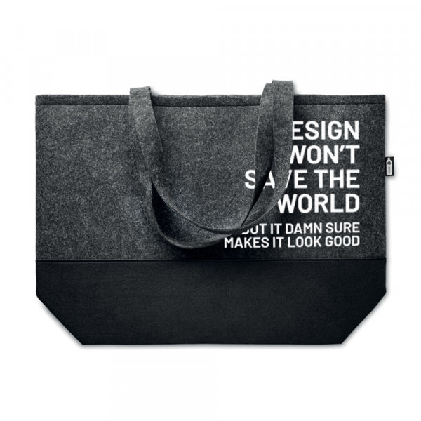 Torba na zakupy z włókna ekologicznego "Design won't save the world"