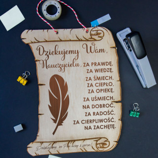 Grawerowana drewniana tabliczka „Najlepszy nauczyciel”