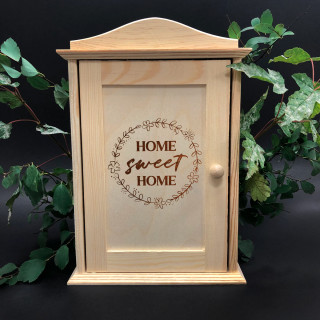 Drewniana skrzynka na klucze „Home sweet home”