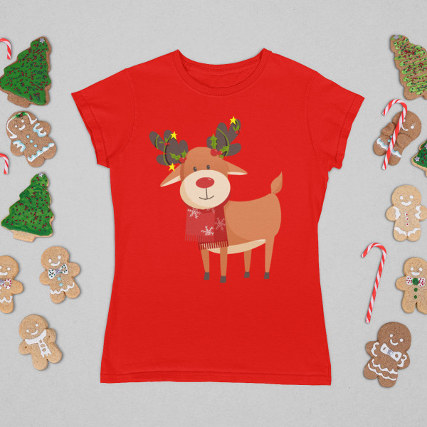 Koszulka damska „Świąteczne łosie”