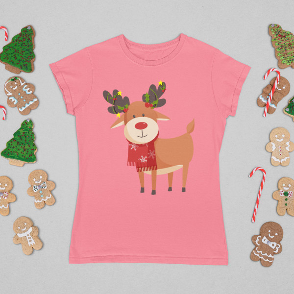 Koszulka damska „Świąteczne łosie”