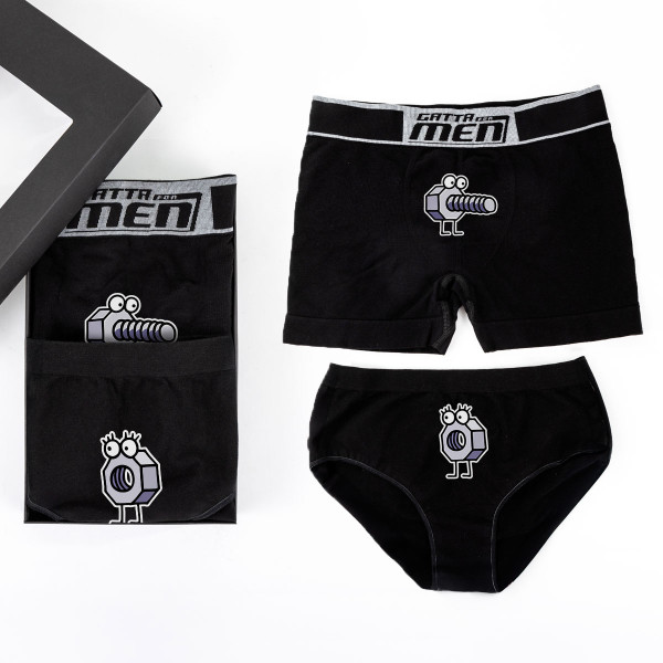 Zestaw bielizny dla pary "Niegrzeczne śrubki"