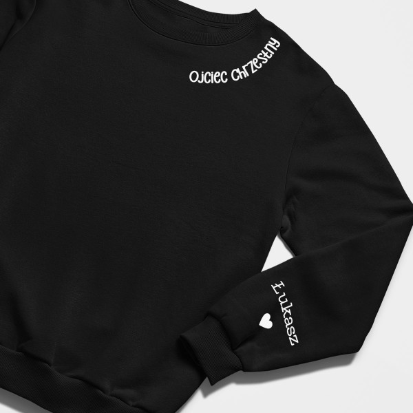 Bluza "Ojciec Chrzestny" z imionami dzieci na rękawie (bez kaptura)