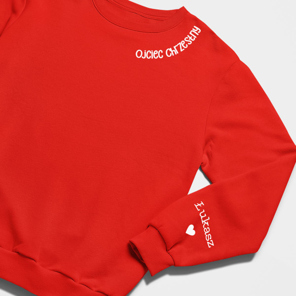 Bluza "Ojciec Chrzestny" z imionami dzieci na rękawie (bez kaptura)