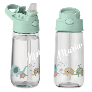 Butelka na wodę "Słoniki" dla dzieci z personalizowanym imieniem wybranym przez Ciebie (450ml)