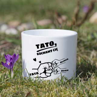 Ceramiczna doniczka "Tata i dzieci" z imionami dzieci Ceramiczna doniczka "Tata i dzieci" z imionami dzieci