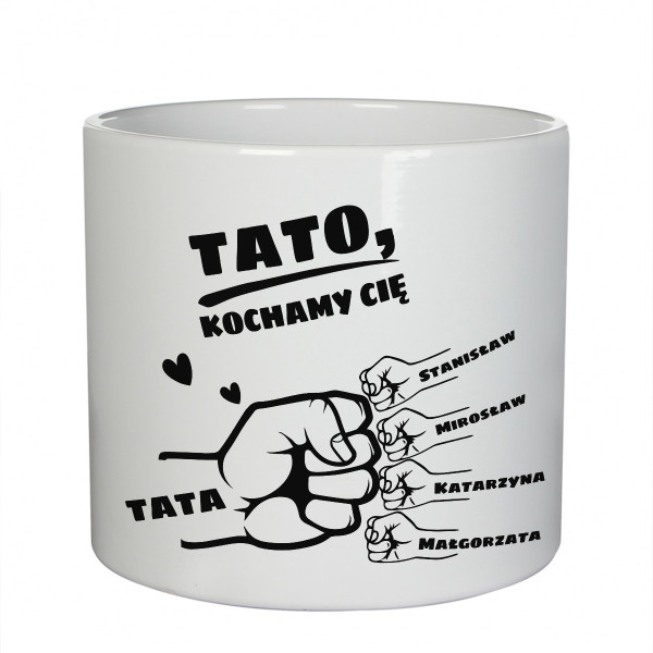 Ceramiczna doniczka "Tata i dzieci" z imionami dzieci