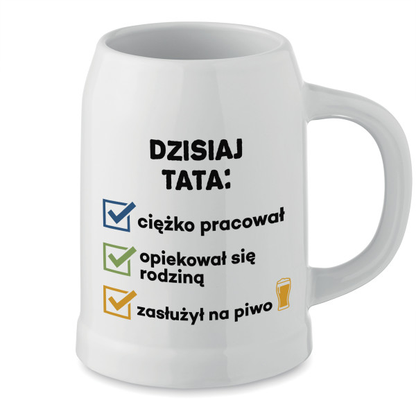 Ceramiczny kubek "Dzisiaj tata..."