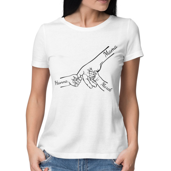 Damska koszulka "Mama i dzieci" z wybranymi imionami dzieci