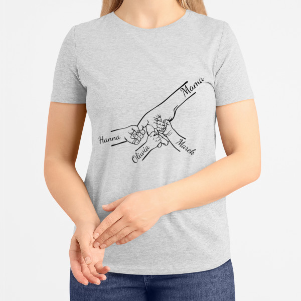 Damska koszulka "Mama i dzieci" z wybranymi imionami dzieci