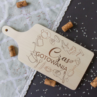 Deska do krojenia z uchwytem "Czas gotowania" (35cm)