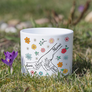 Doniczka ceramiczna "Mama i dzieci" z imionami dzieci