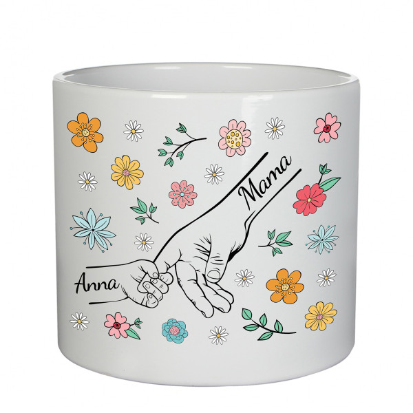 Doniczka ceramiczna "Mama i dzieci" z imionami dzieci Doniczka ceramiczna "Mama i dzieci" z imionami dzieci