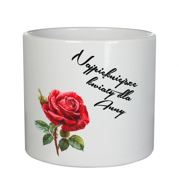 Doniczka ceramiczna "Najpiękniejsze kwiaty" z Twoim wybranym imieniem Doniczka ceramiczna "Najpiękniejsze kwiaty" z Twoim wybranym imieniem