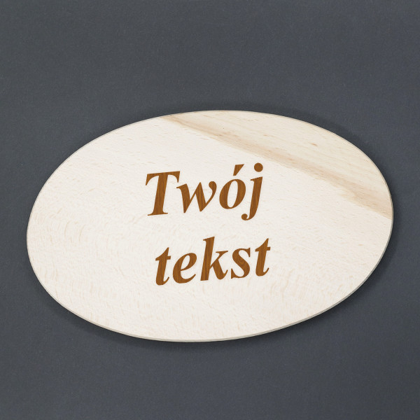 Drewniana owalna deska do krojenia z wybranym tekstem Drewniana owalna deska do krojenia z wybranym tekstem