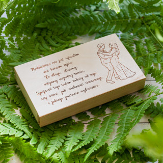 Drewniane pudełko na pieniądze "Małżeństwo - wspólny taniec"