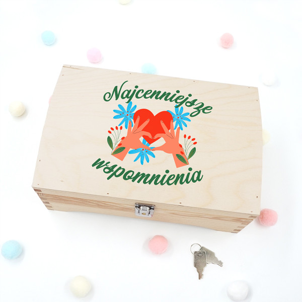Drewniane pudełko "Najcenniejsze wspomnienia" Drewniane pudełko "Najcenniejsze wspomnienia"