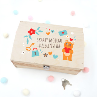 Drewniane pudełko "Skarby mojego dzieciństwa" Drewniane pudełko "Skarby mojego dzieciństwa"