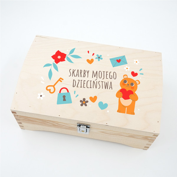 Drewniane pudełko "Skarby mojego dzieciństwa" Drewniane pudełko "Skarby mojego dzieciństwa"