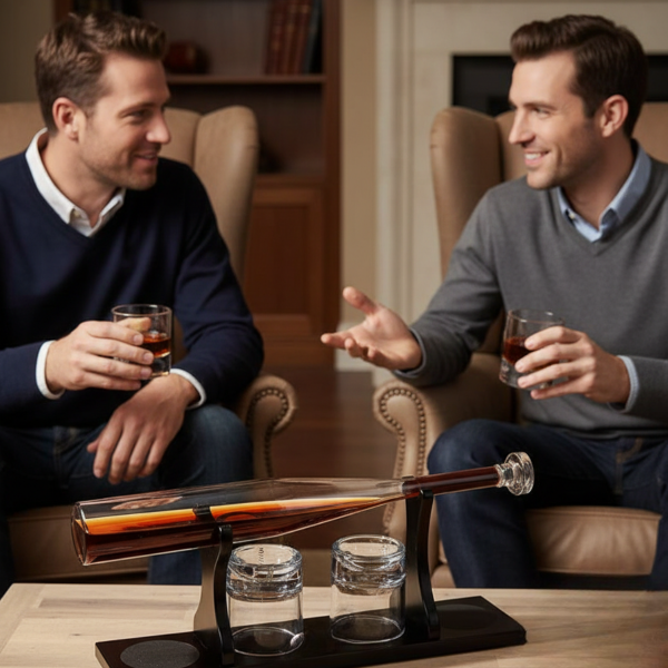 Zestaw karafki ze stojakiem w formie broni i 4 szklanek "Baseball bat"