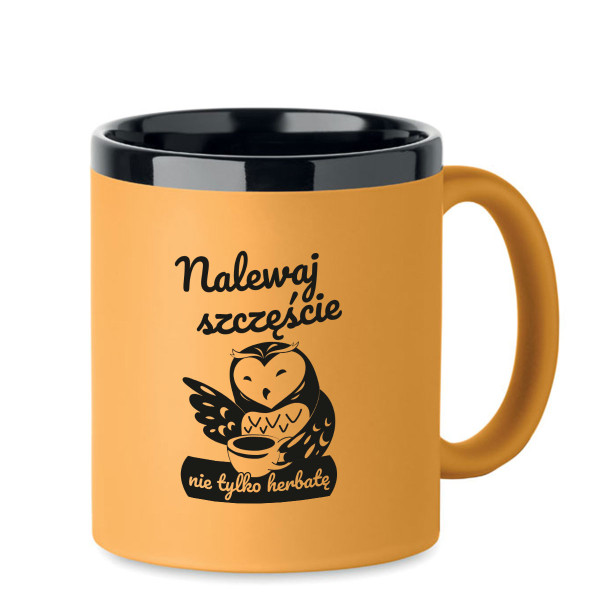 Grawerowany kubek "Nalewaj szczęście, nie tylko herbatę"