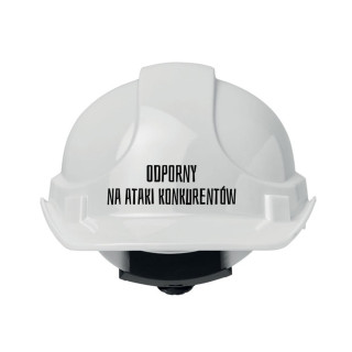Kask budowlany "Odporny na ataki konkurentów"